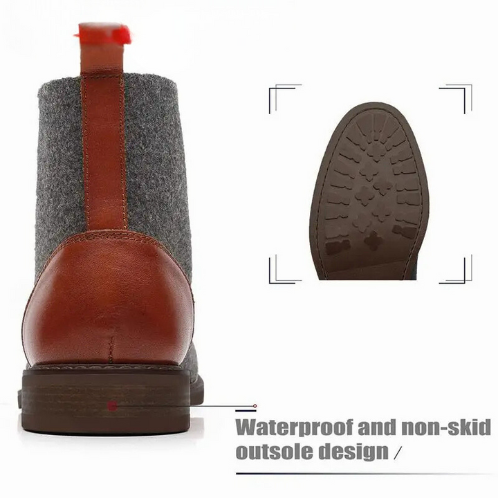 Drune | Stylische Herrenschuhe Stiefel Mit Leder Und Stoffeinsatz