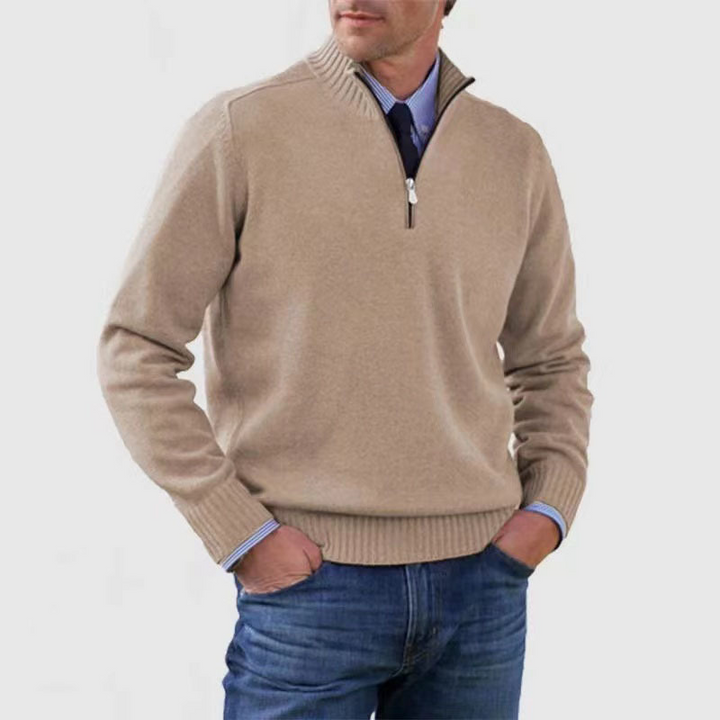 Drune | Eleganter Pullover für Herren mit halbem Reißverschluss