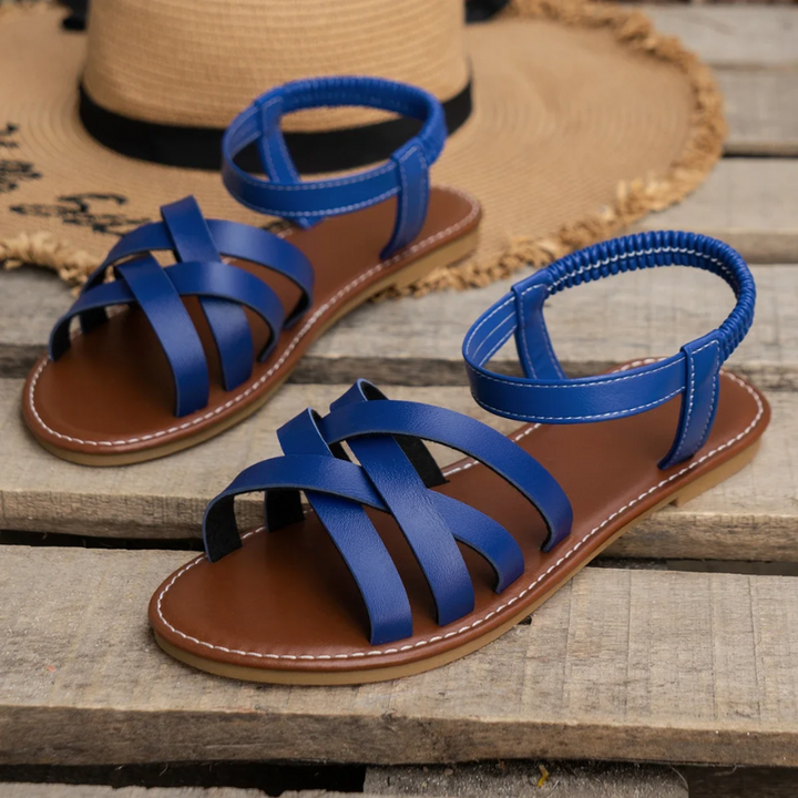 Drune | Elegante Leder Damen Sandalen Flacher Schuh