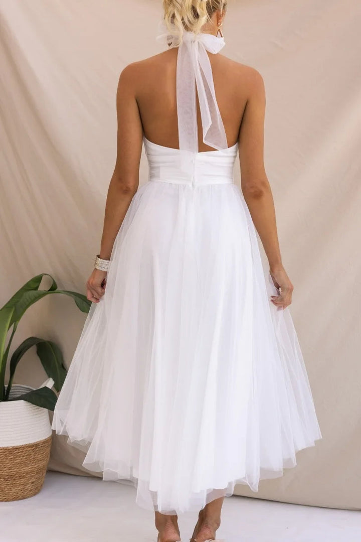 Drune | Halter Tüll Midi Kleid
