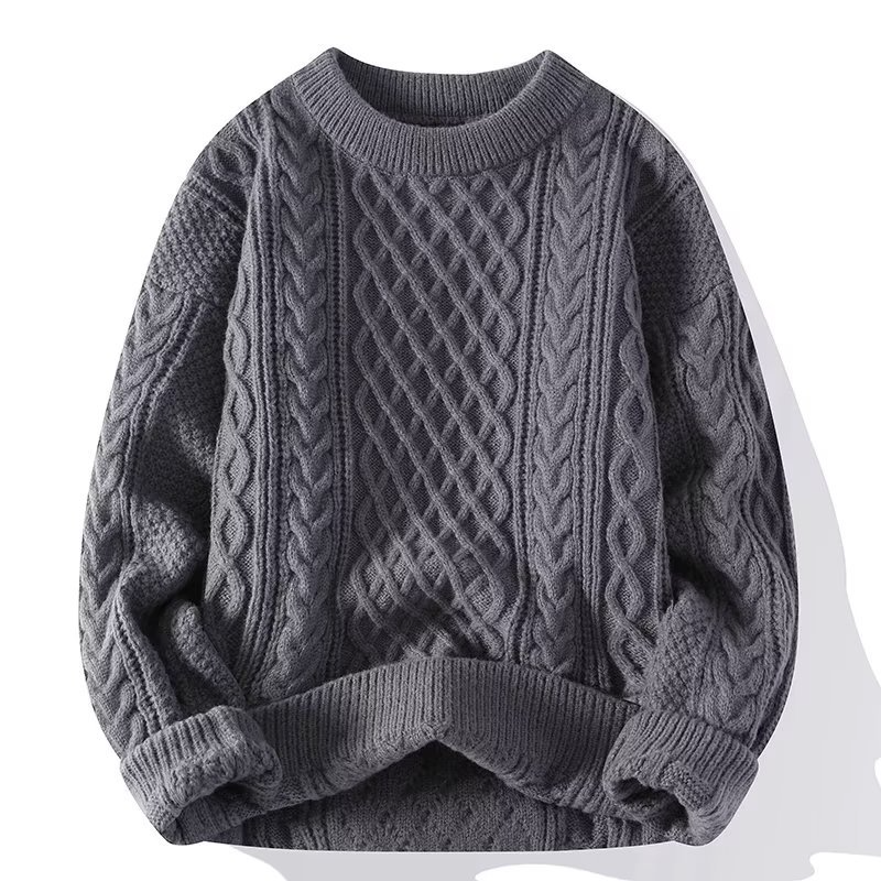 Drune | Strickpullover - Weiches Kabelstrick - Rundhals - Langarm Bequeme Passform
