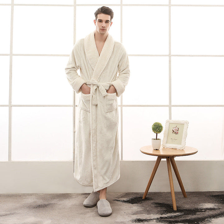 Drune | Eleganter Coral Fleece Flanell-Bademantel für Paare