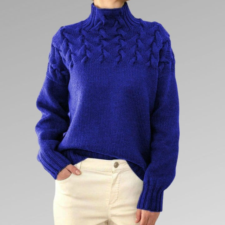 Drune | Strickpullover - Weiche Wollmischung - Kabelstrick- & Rippen-Details - Hoher Kragen