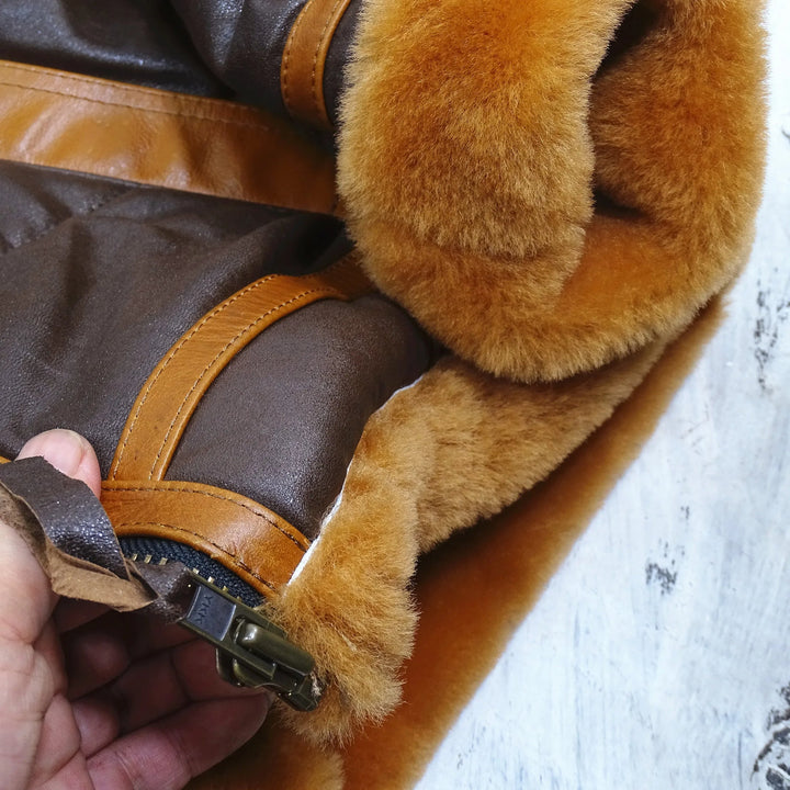 Drune | Pilotenjacke Leder mit Fell Herren