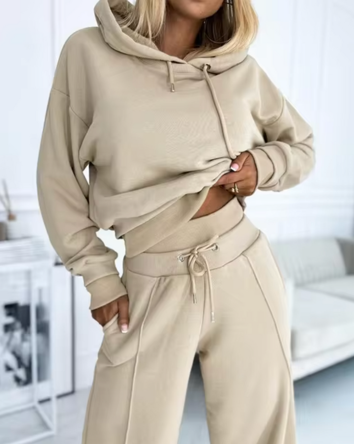 Drune | Zweiteiliger Kapuzenpullover Und Hosenanzug Mit Weitem Bein