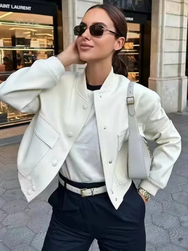 Drune | Damen Bomberjacke mit Druckknöpfen
