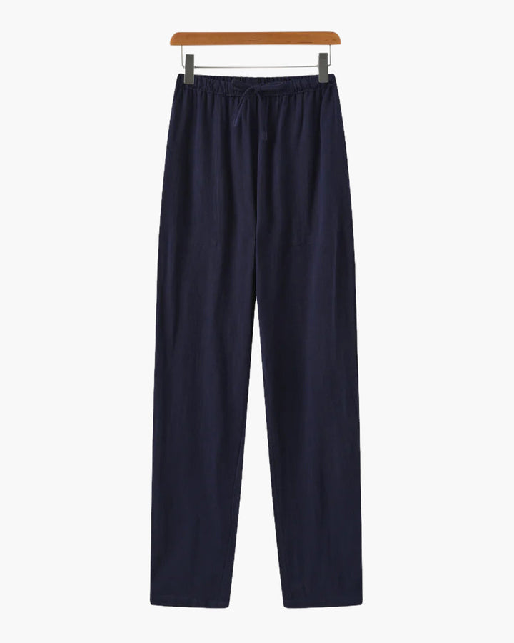Drune | Leichte Slim Fit Herren Sommer Leinenhose Mit Kordelzug