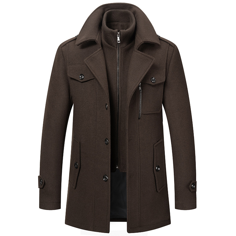 Drune | Lange Wolljacke mit Reißverschluss