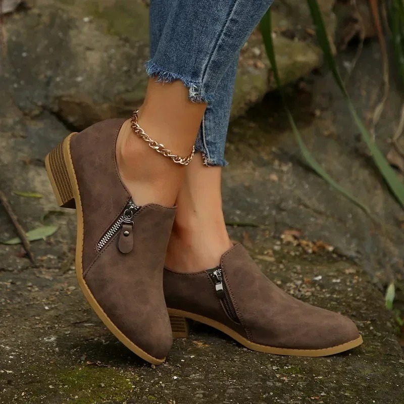 Drune | Bequeme Slip on Stiefeletten mit Fester Sohle Damen Stiefeletten