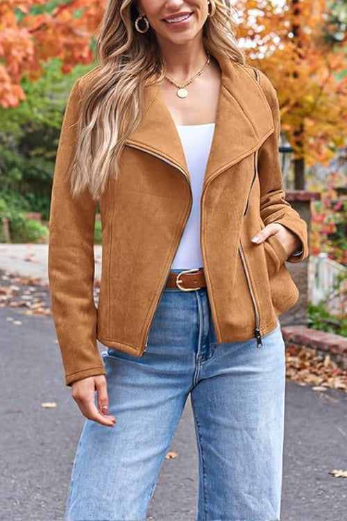 Drune | Up Pocketed Faux Suede Motorradjacke (in 7 Farben)