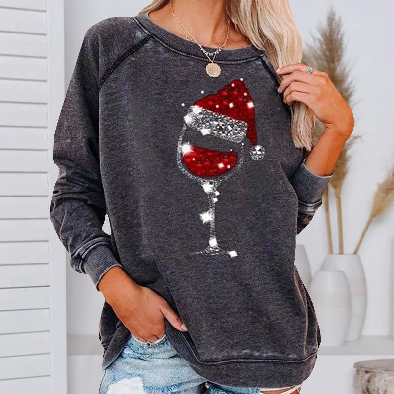 Drune | Festliche Cheers Weinglas Sweatshirt