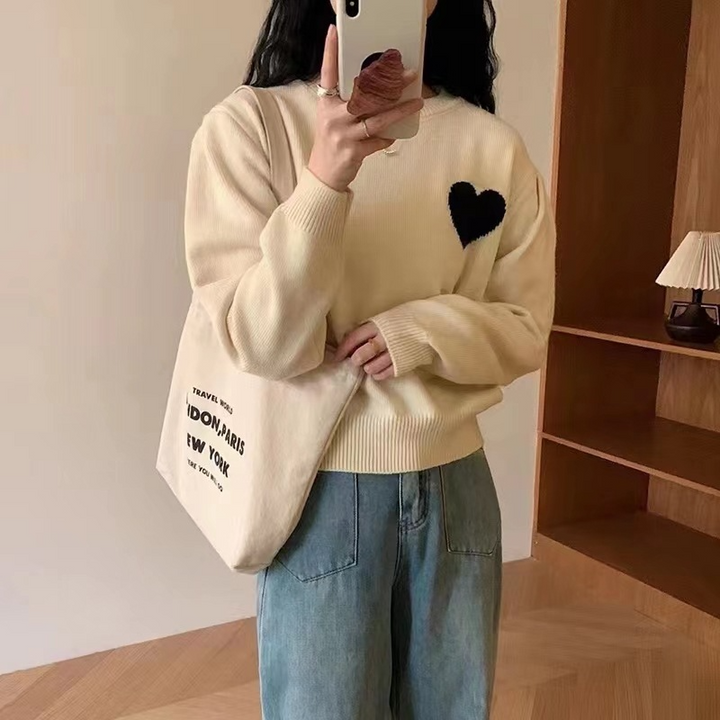 Drune | Grauer Pullover mit Farbblöcken