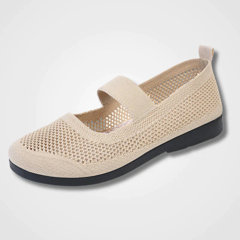 Drune | Orthopädische Luftige Gestrickte Riemenflachschuhe