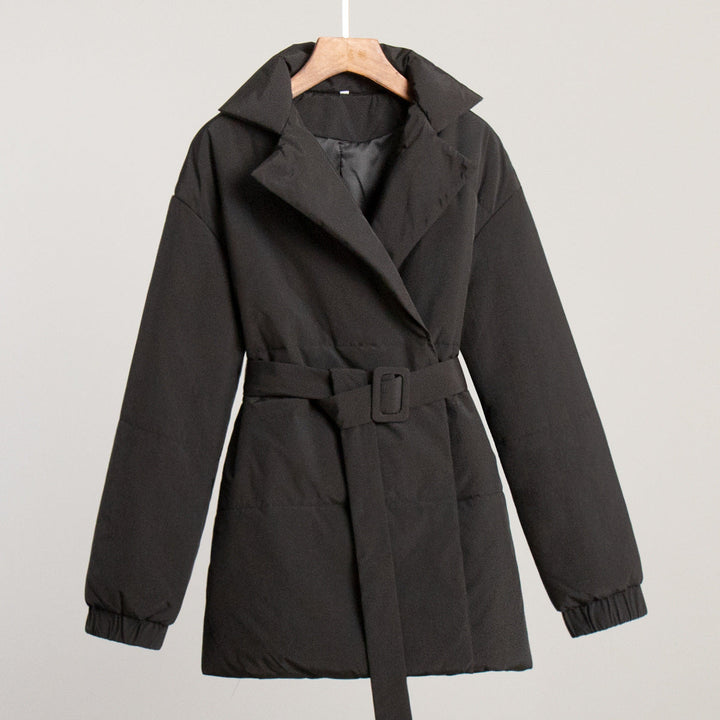 Drune | Stylischer Winter Baumwollmantel mit Gürtel
