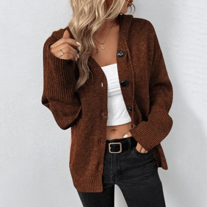 Drune | Cardigan - Damen Herbst Warm Knopf-Down Cardigan