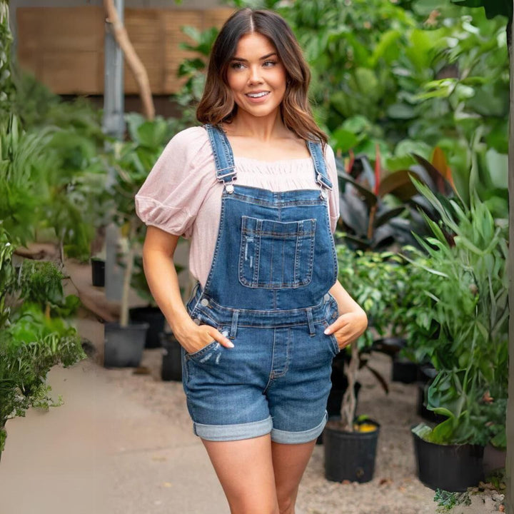 Drune | aus Denim mit hoher Taille Shorts