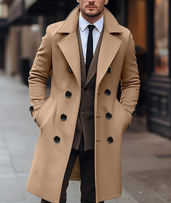 Drune | Eleganter Männer-Doppelreiher-Mantel