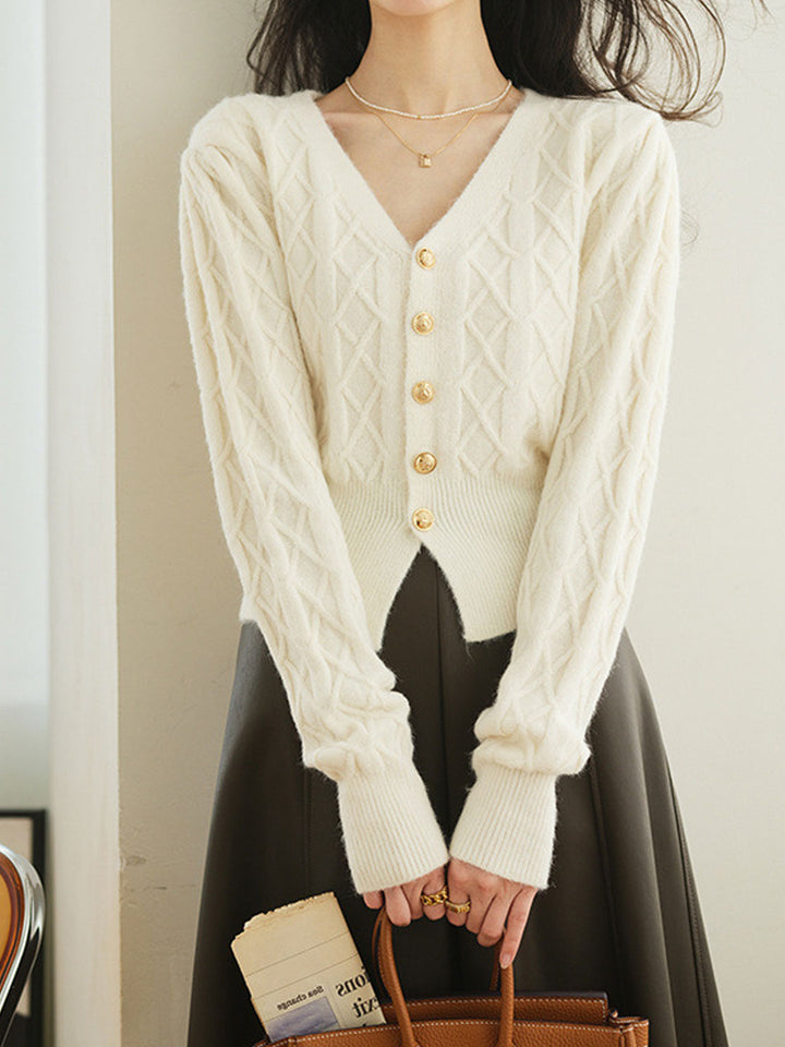 Drune | Vintage Strickjacke mit Kabelmuster