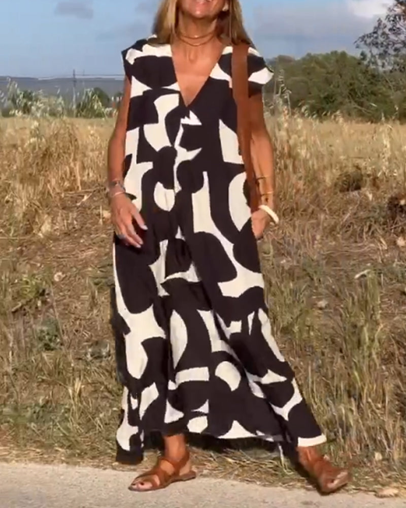 Drune | Damen Bedrucktes Langes Kleid