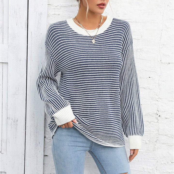 Drune | Gestreifter Strickpullover Mit Lässigem Schnitt