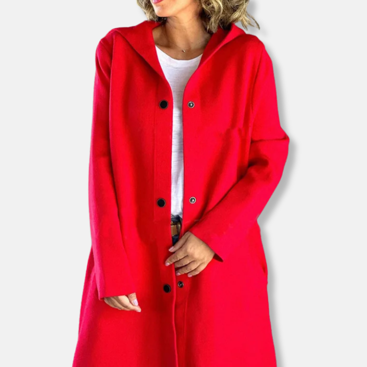 Drune | Wollmischung Relaxed Fit Kapuze Druckknopfschluss mittellange