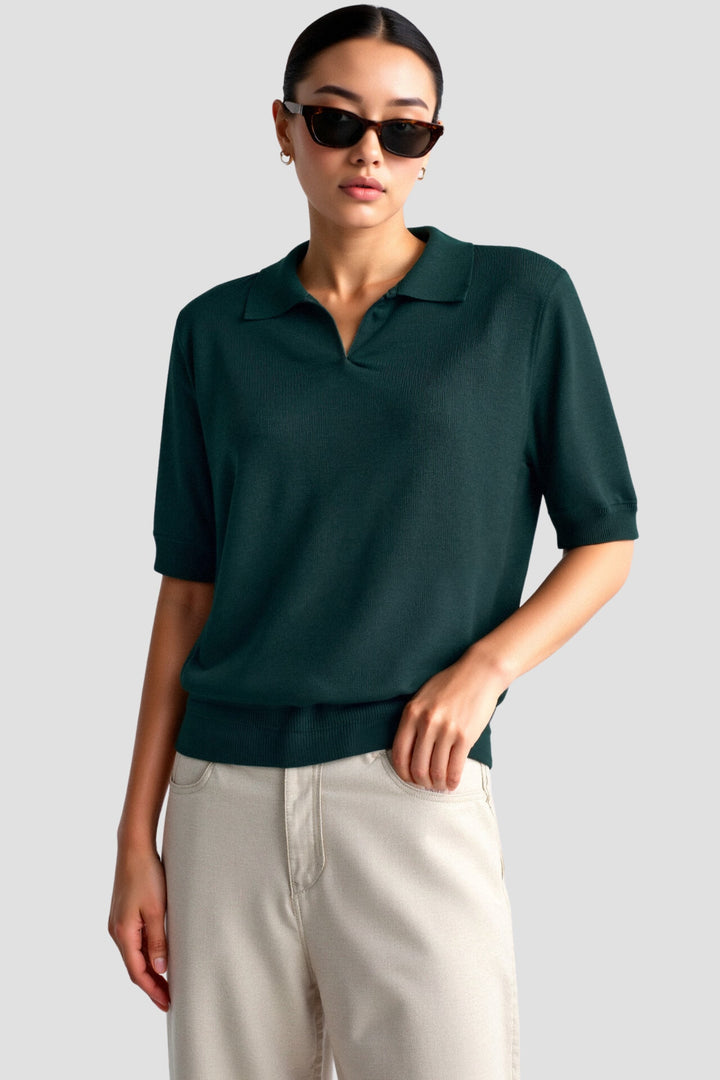 Drune | Bequeme Damen Polo mit Kurzen Ärmeln