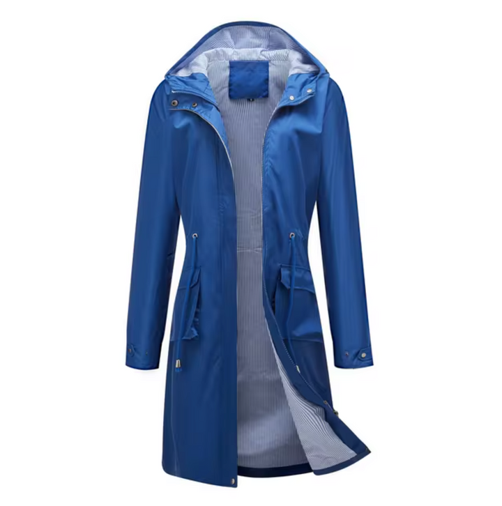 Drune | Lange wasserdichte Jacke mit Kapuze für Damen