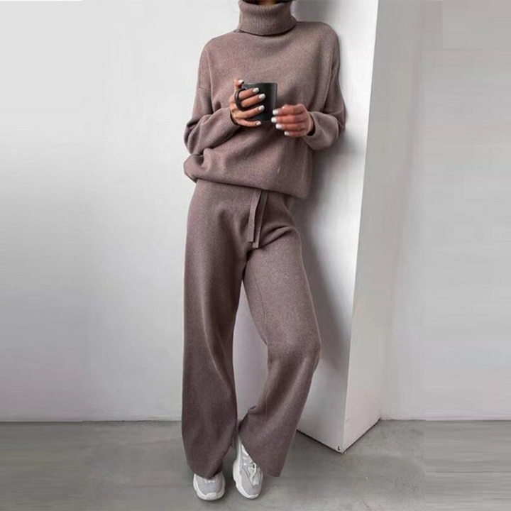 Drune | Bequemes 2-Teiliges Set Aus Rollkragenpullover Und Langer Hose