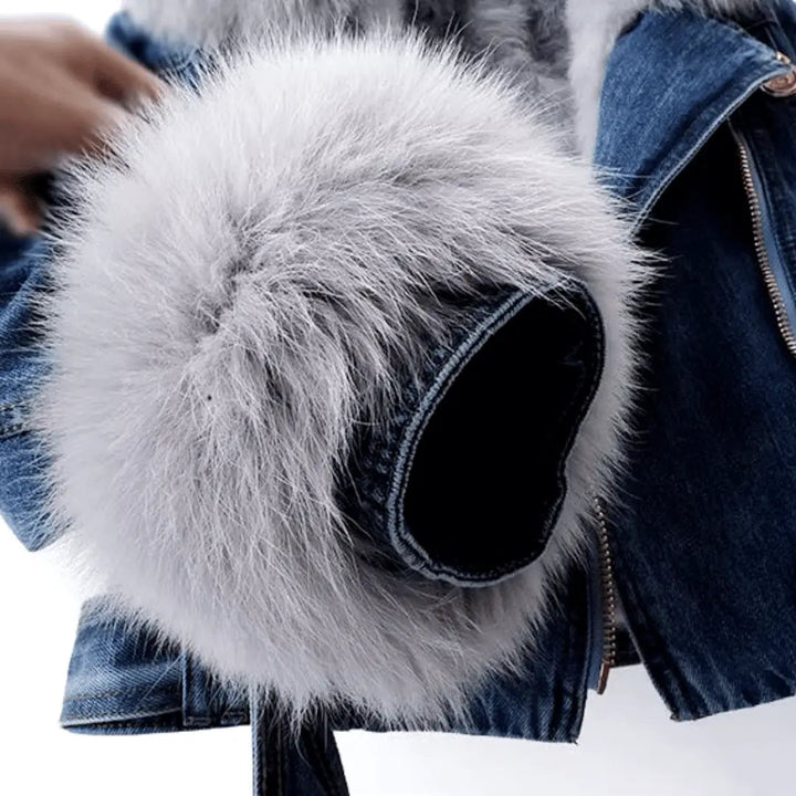 Drune | Urban Eleganz Denim & Pelzjacke