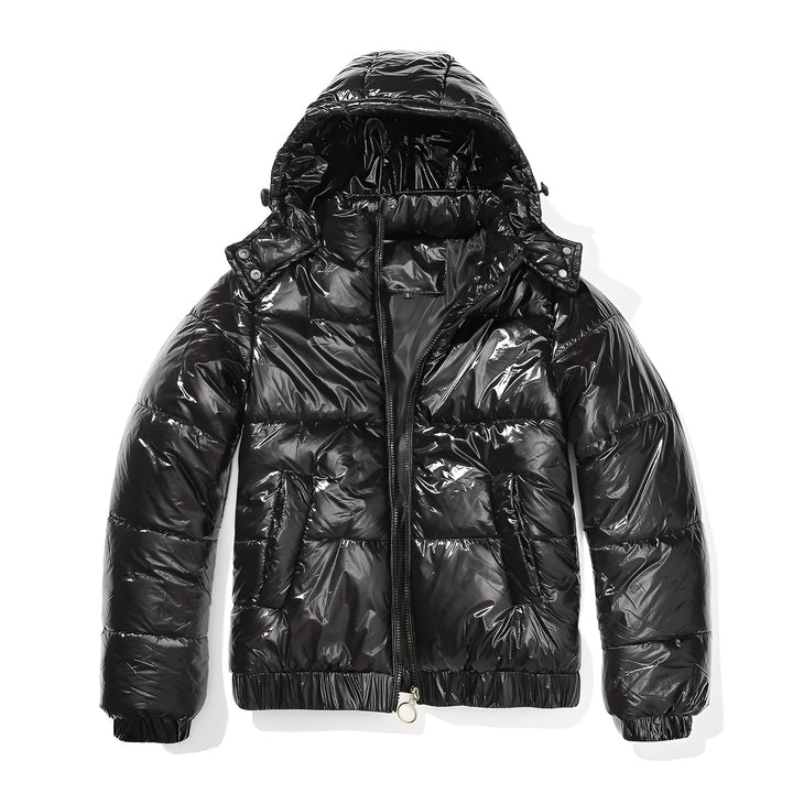 Drune | Elegante, glanzvolle Damenjacke mit Kapuze