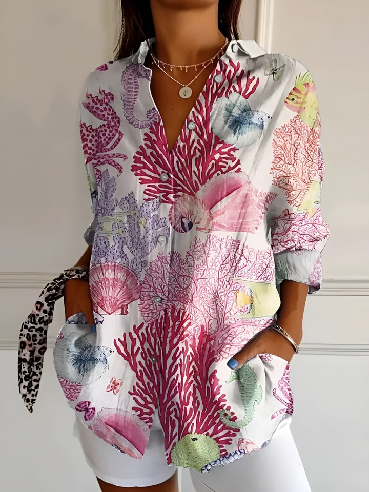 Drune | Damenbluse Elegante Luftige Bluse Mit Knöpfen Für Frauen