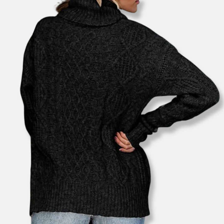 Drune | Rollkragenpullover - Kabelstrick Tunika-Längenpullover