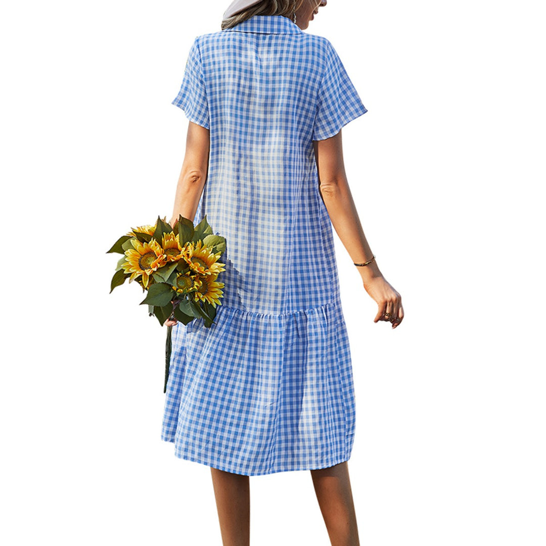 Drune | Hemdkragen kariertes Kleid
