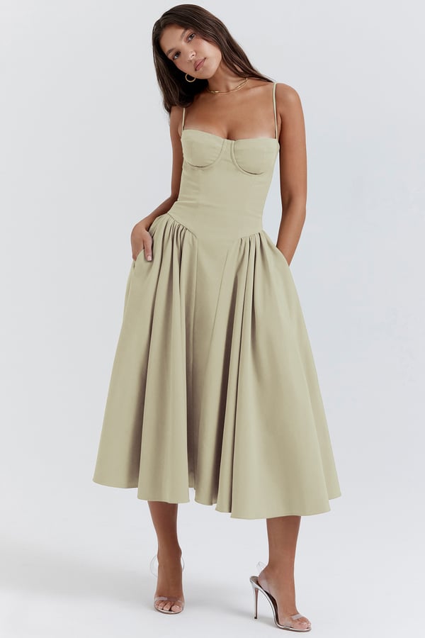 Drune | Midikleid In Korsettform