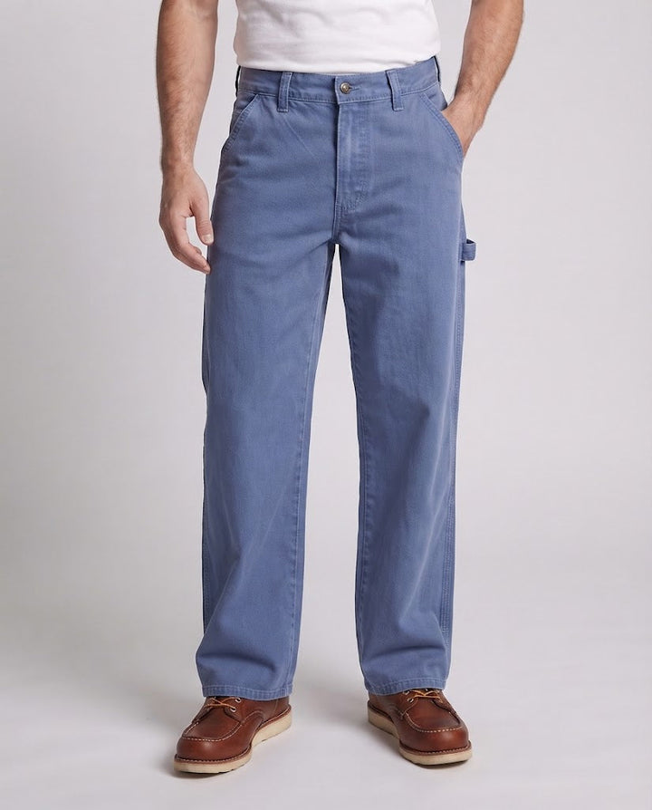 Herren Weite Worker-Denimhose mit Werkzeugschlaufe und hohem Bund Drune