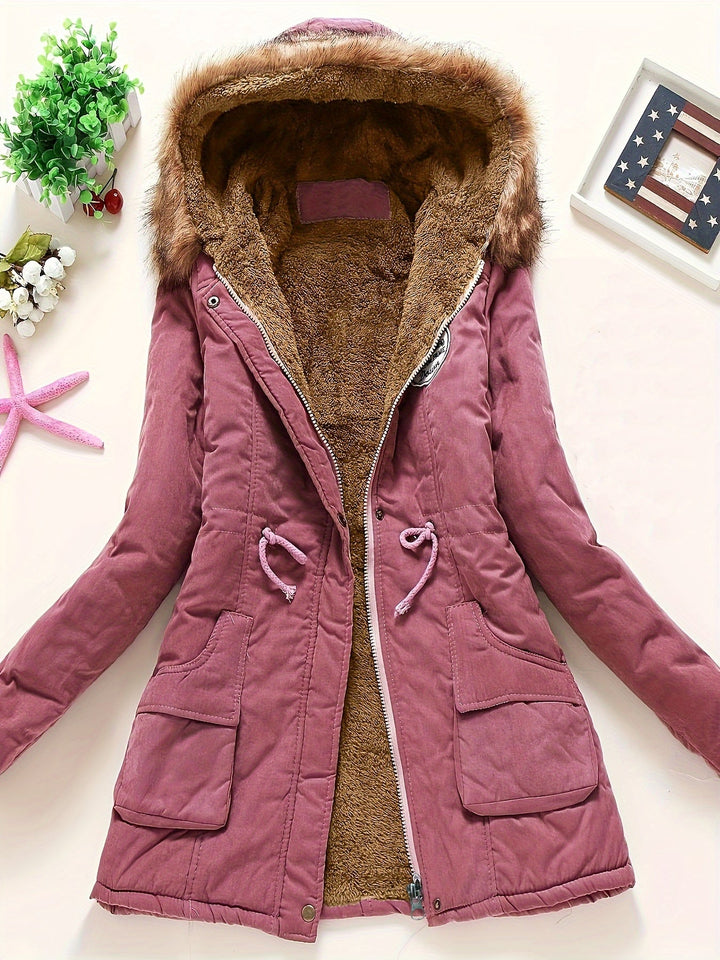 Drune | Warme Winterjacke mit Fleece-Futter und Kapuze für Frauen - Ideale für Herbst/Winter