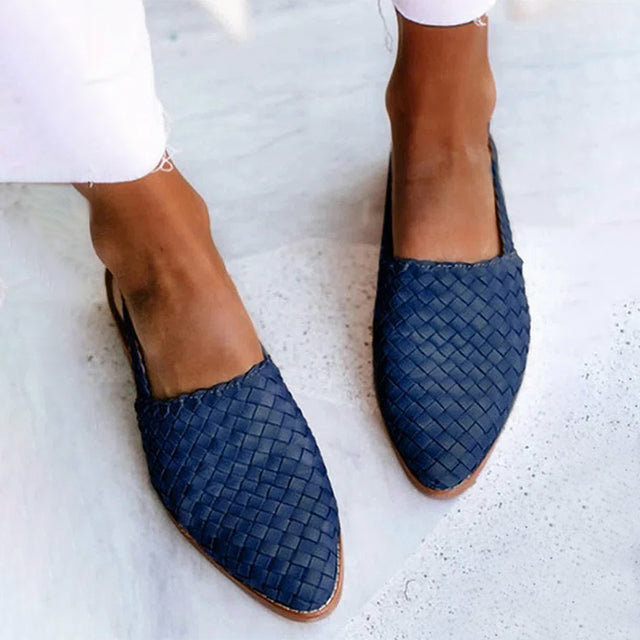 Vintage Geflochtene Spitzflache Schuhe Drune