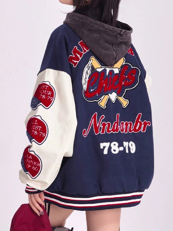 Drune | Varsity College-Jack mit Flockdruck