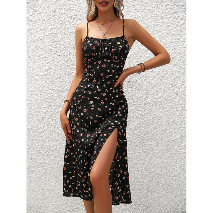 Drune Polka-Dot-Hosenträgerkleid - Damenlangkleid