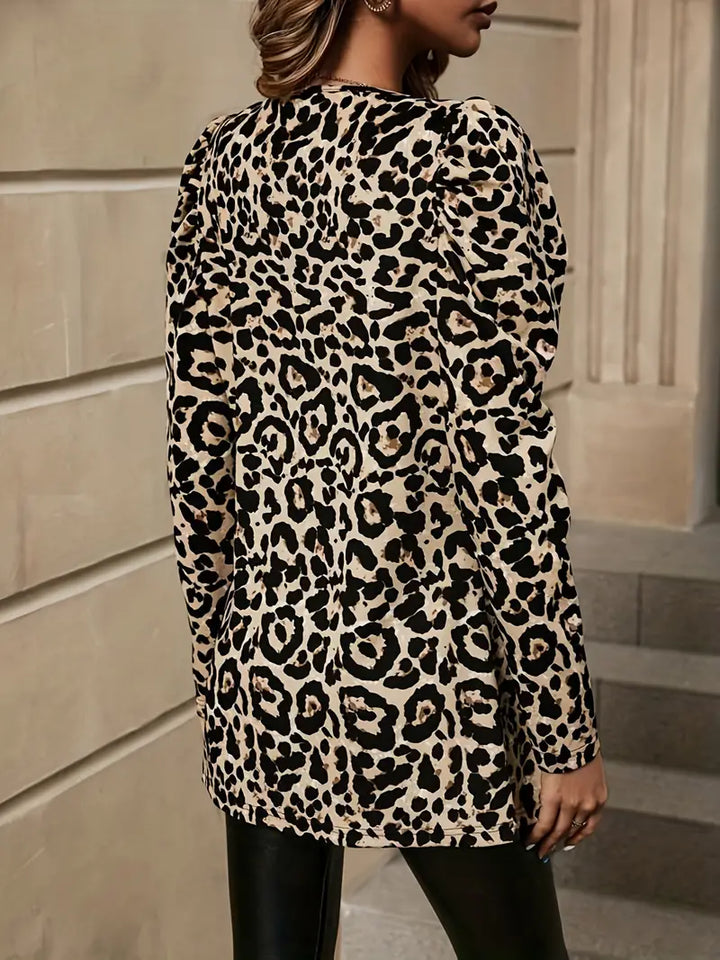 Drune | Leopardenmuster Offene Frontjacke