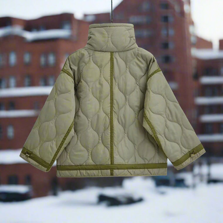 Drune | Women's hip-length cotton jacket with stand-up collar and drawstring