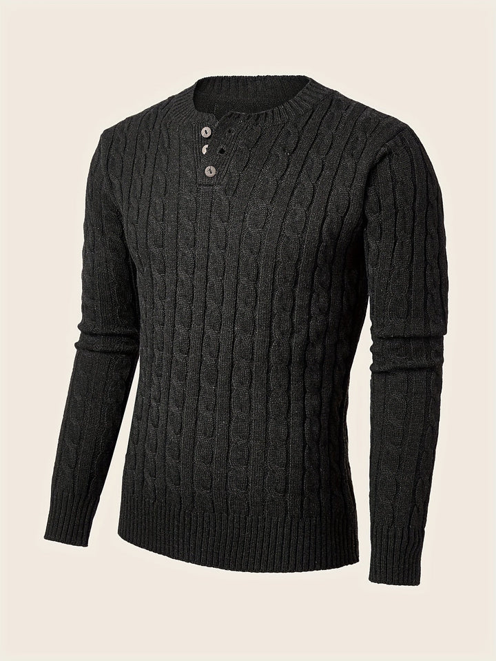 Drune | Lässiger Herren-Pullover mit Knöpfen
