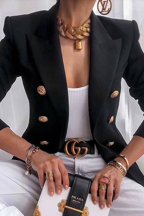 Drune | Blazer mit doppelt knöpfung und goldenen Knöpfen
