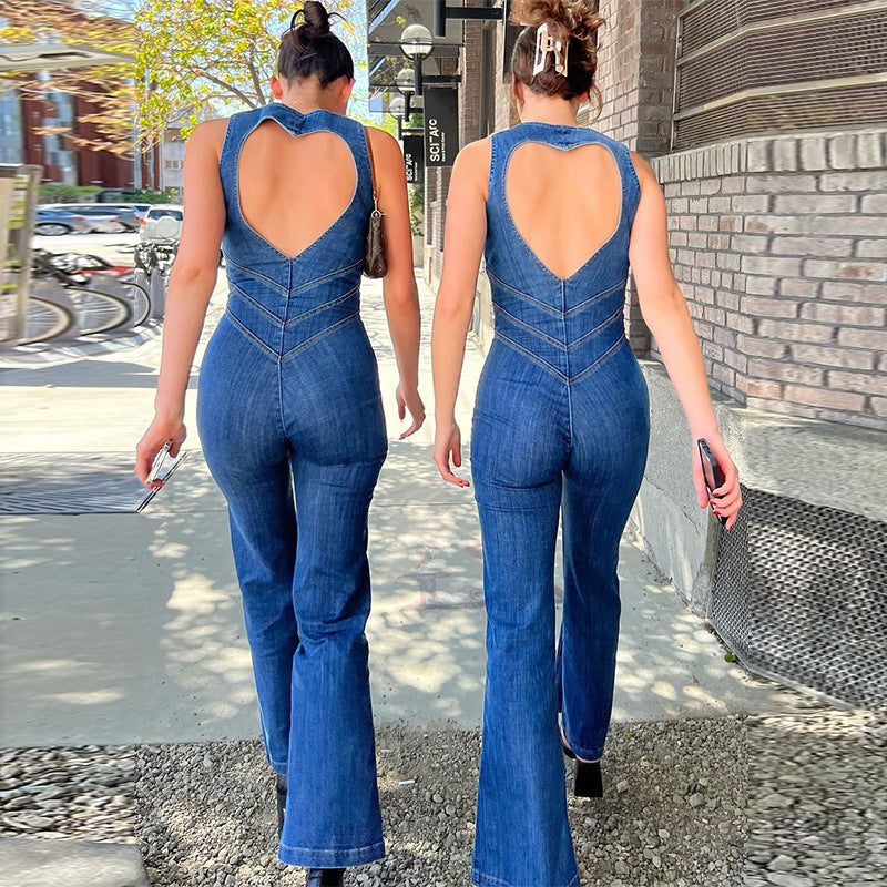 Drune | Denim-Overall mit Reißverschlussdetail für Damen
