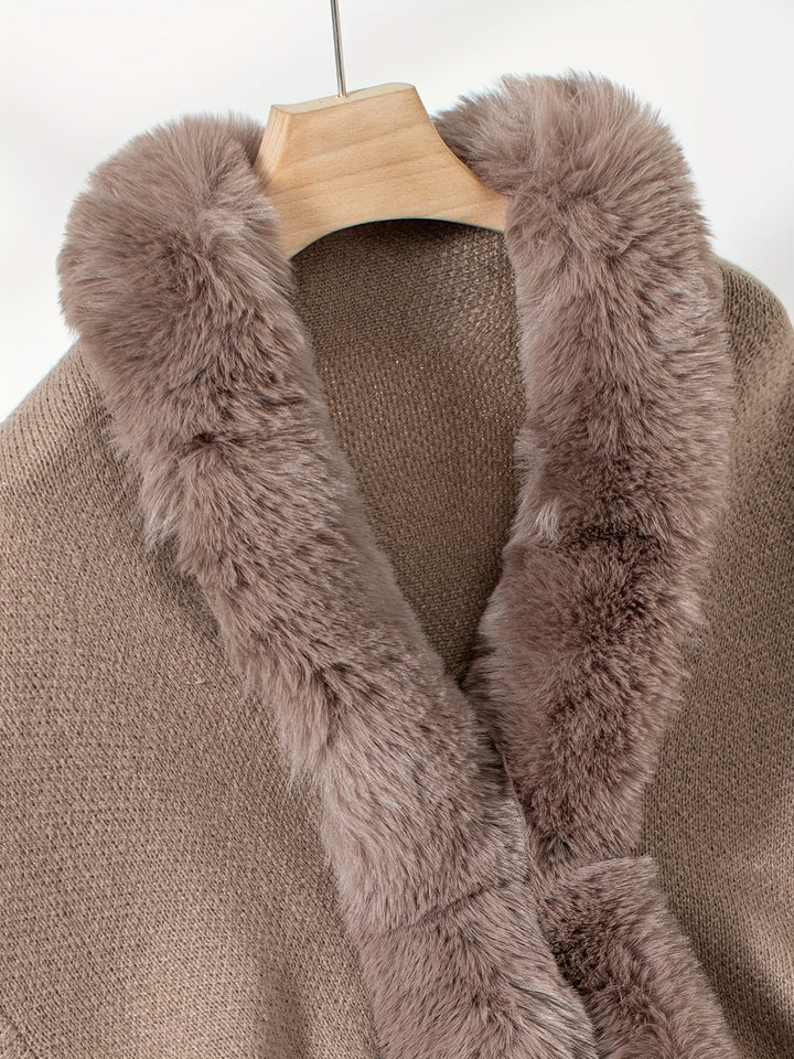 Drune | Faux Fur Cardigan mit Schal Kragen Akryl Warm und Elegant