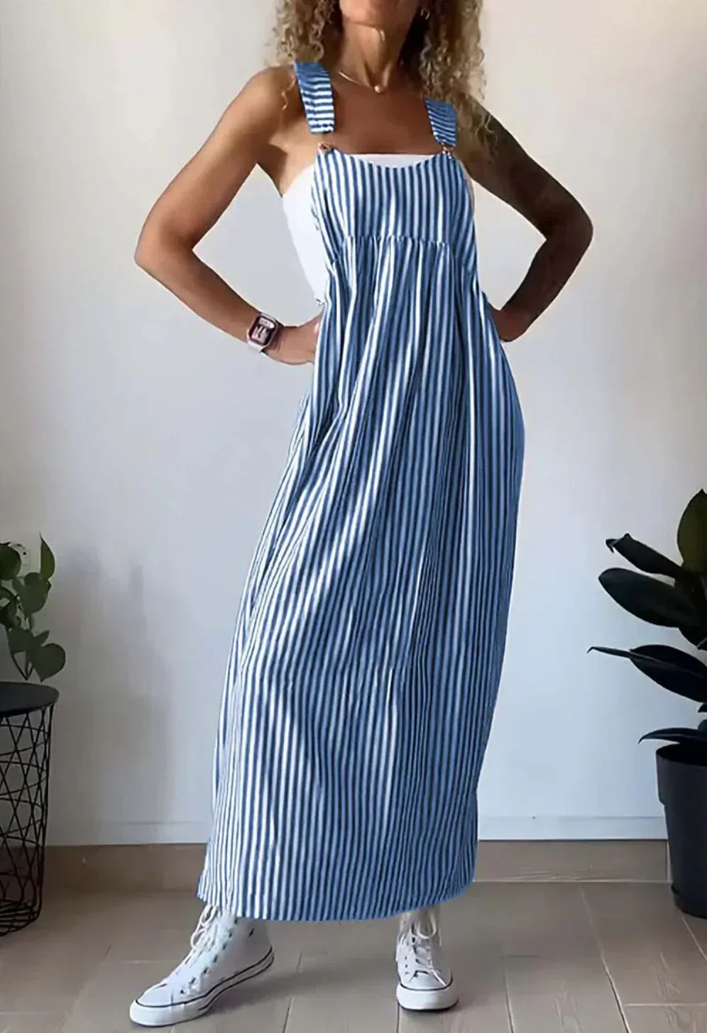 Drune | Leichte Latzkleid mit Streifen