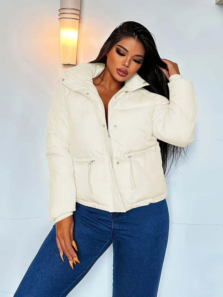 Drune | Kurze Lässige Daunenjacke mit Reißverschluss für Damen Ideal für Herbst Winter
