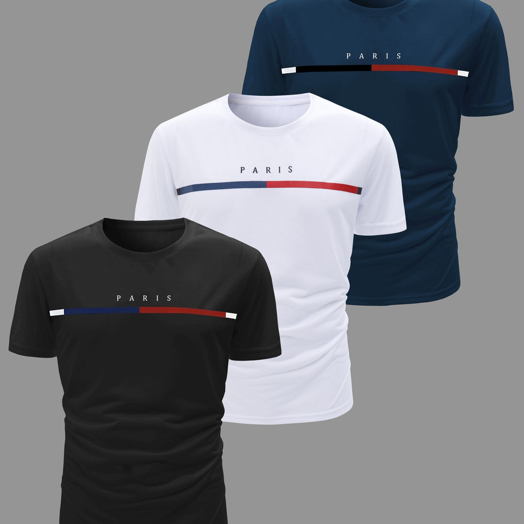 Drune | 3 Pack Herren Lässig Kurzarm T-shirts