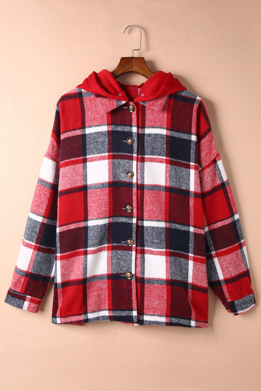 Drune | Gitterhemdenjacke mit Kapuze Polyester Lässig und Trendy