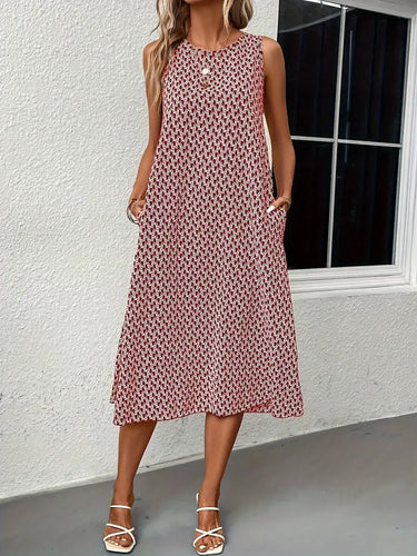 Drune | Lässiges Kleid Mit Alloverdruck Und Tasche – Modisch & Bequem